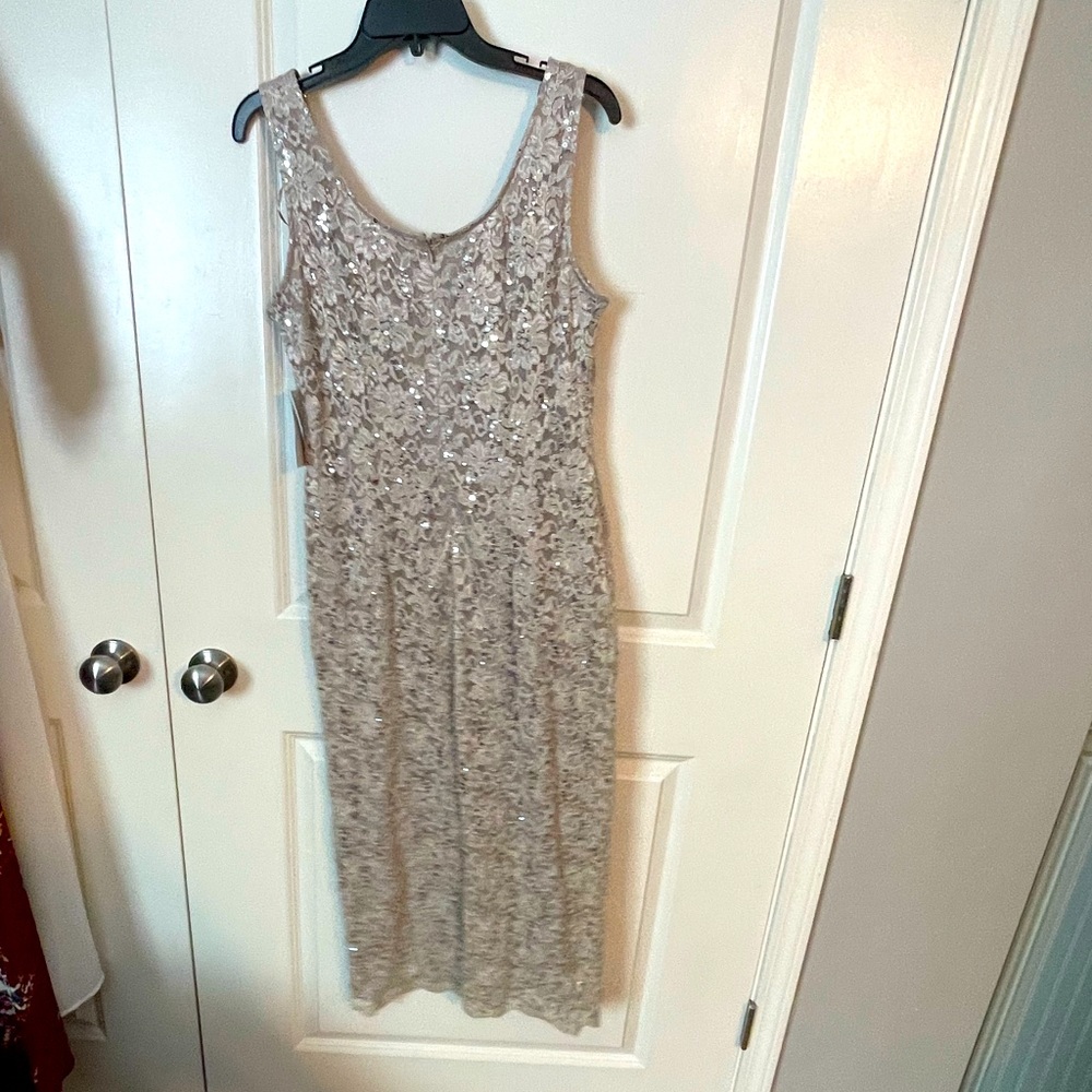 NWT R&M size 10 champagne dress with sequins